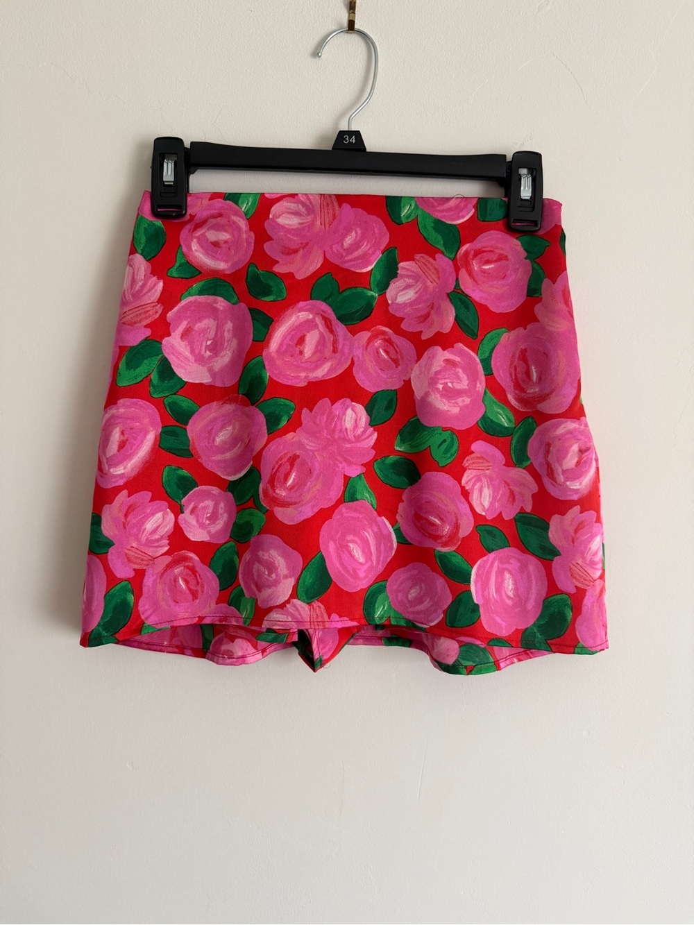Show me Your Mumu- Floral Pink & Red Mini Skirt